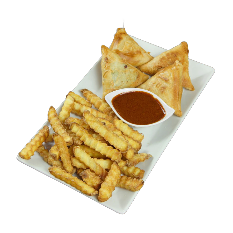 Pommes und Sambusa